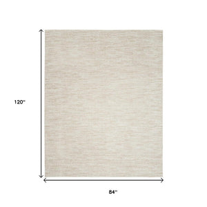 HomeRoots 7' X 10' Beige and Ivory Area Rug - Stylish Low-Pile Indoor/Outdoor Rug for All Décor Styles 479508