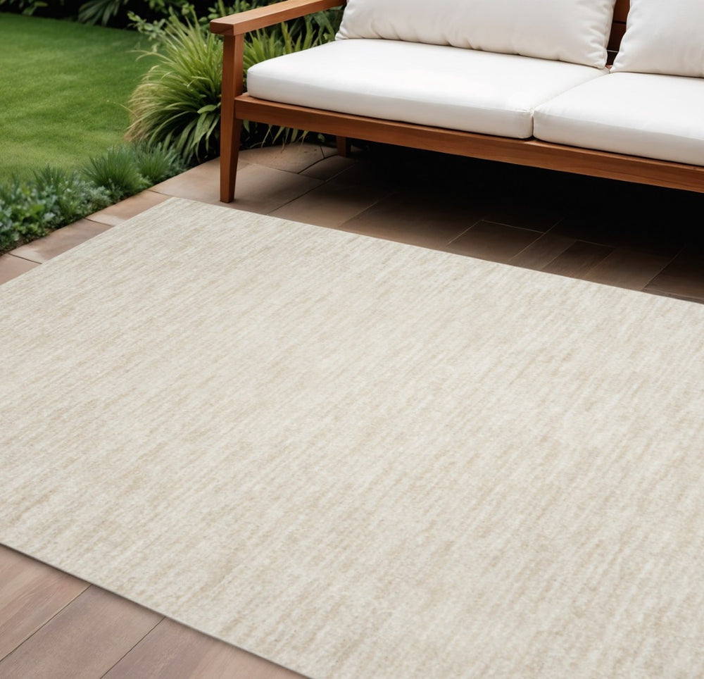 HomeRoots 8' X 10' Beige and Ivory Area Rug - Stylish, Durable, Pet-Friendly Rug for Indoor and Outdoor Spaces 479510