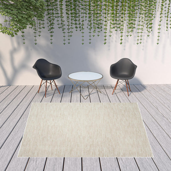 Homeroots 8' X 10' Ivory And Beige Non Skid Indoor Outdoor Area Rug  Polypropylene 479510