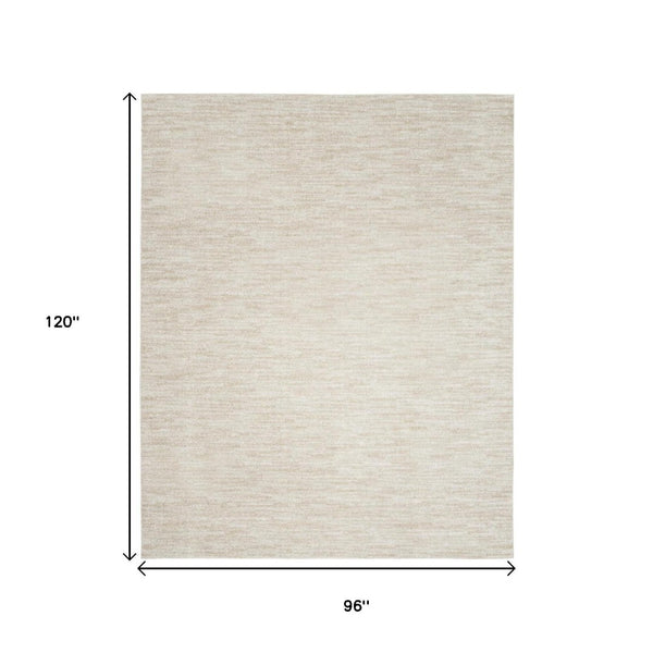 HomeRoots 8' X 10' Beige and Ivory Area Rug - Stylish, Durable, Pet-Friendly Rug for Indoor and Outdoor Spaces 479510