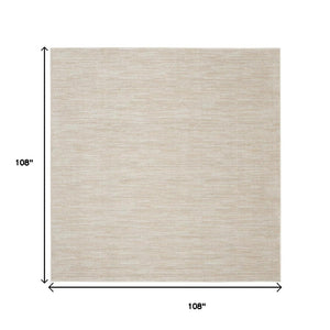 HomeRoots 9' Beige and Ivory Square Area Rug – Durable, Stylish, Indoor-Outdoor Design for Modern Spaces 479511