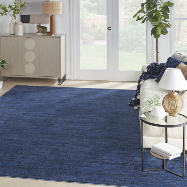 Homeroots 10' X 14' Midnight Blue Stain Resistant Indoor Outdoor Area Rug  Polypropylene 479513