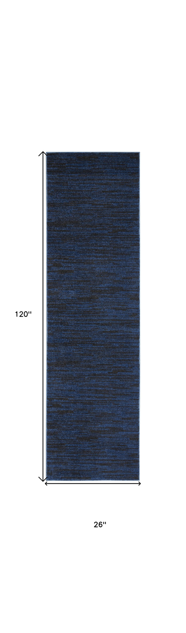 Homeroots 10' Midnight Blue Indoor Outdoor Runner Rug  Polypropylene 479515