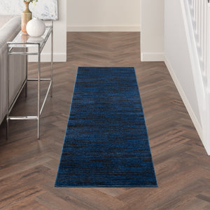 Homeroots 10' Midnight Blue Indoor Outdoor Runner Rug  Polypropylene 479515