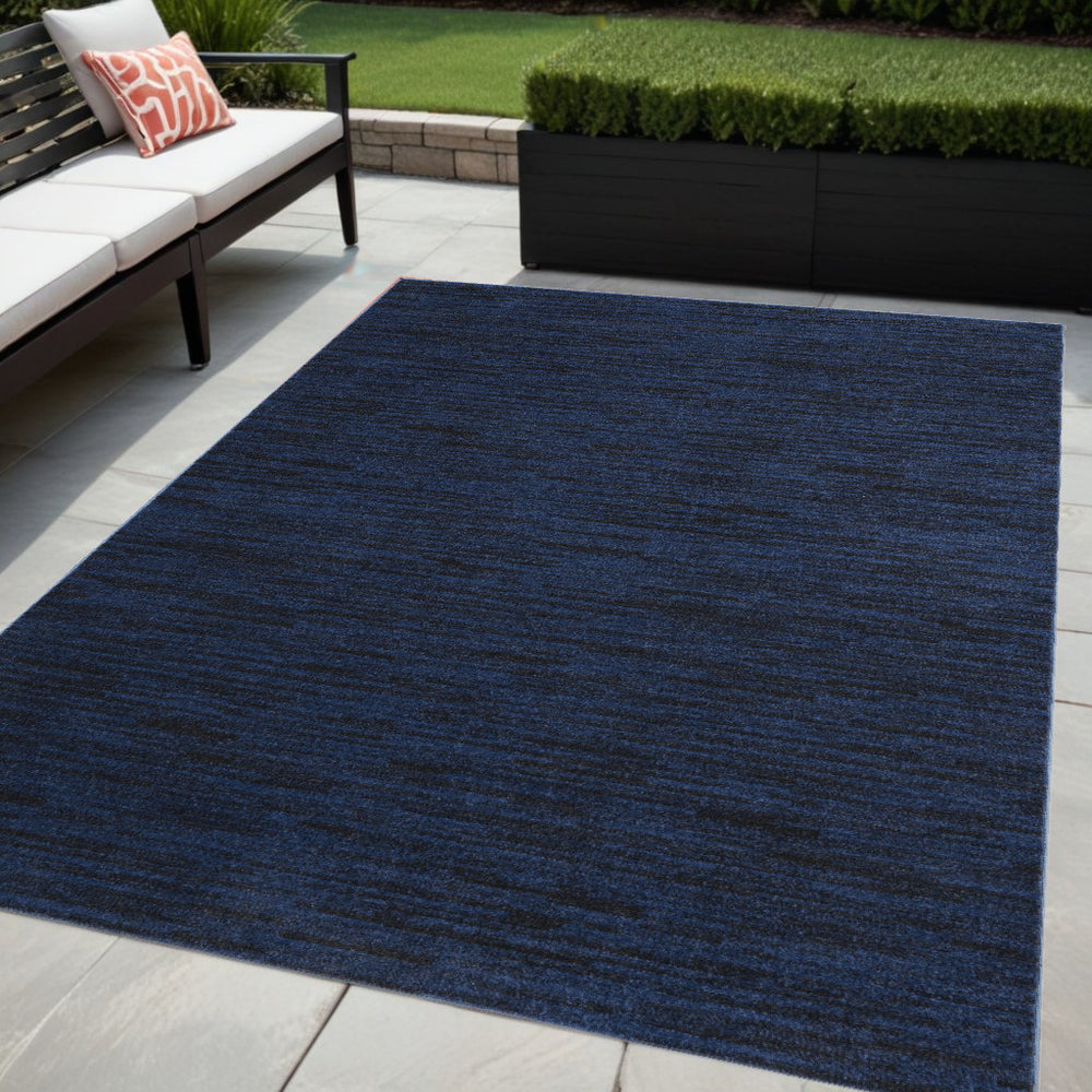 Homeroots 5' X 7' Midnight Blue Stain Resistant Indoor Outdoor Area Rug  Polypropylene 479518