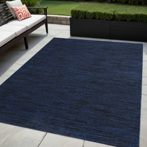 Homeroots 5' X 7' Midnight Blue Stain Resistant Indoor Outdoor Area Rug  Polypropylene 479518