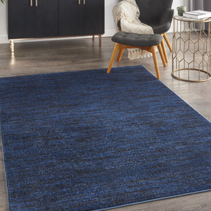 HomeRoots 6' x 9' Midnight Blue Indoor/Outdoor Area Rug – Durable, Stain-Resistant, Easy-Clean Comfort for All Spaces 479519