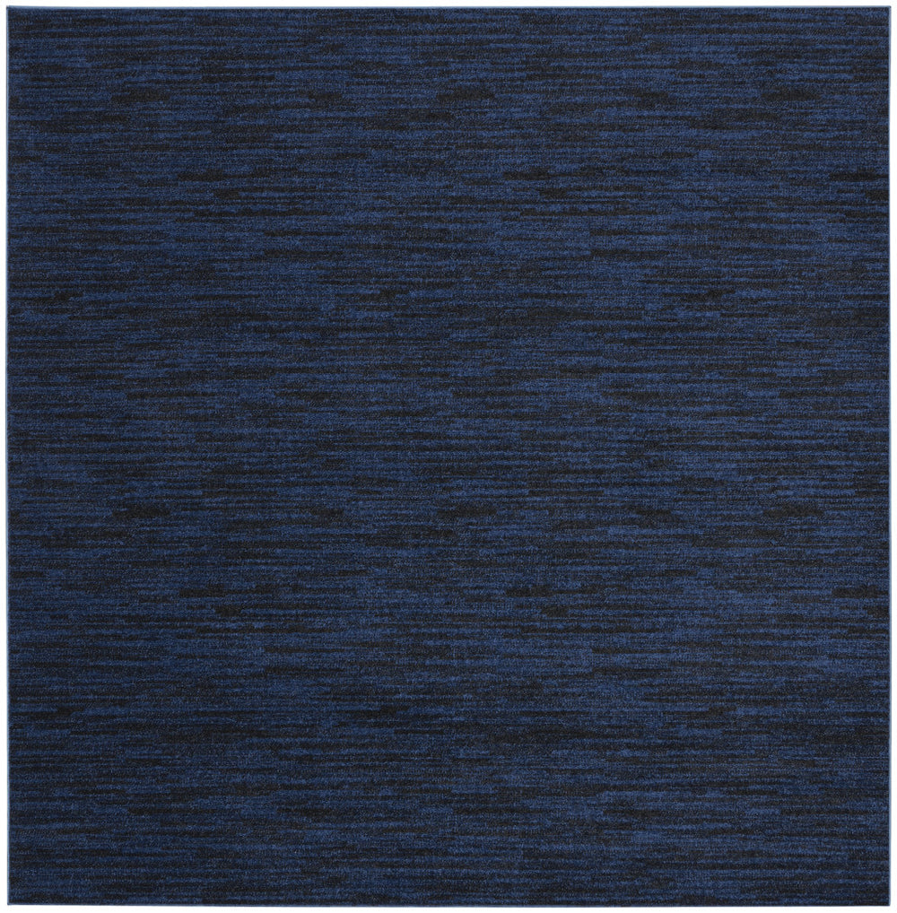 Homeroots 7' Midnight Blue Square Indoor Outdoor Area Rug  Polypropylene 479520