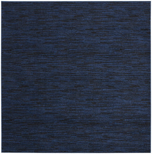 Homeroots 7' Midnight Blue Square Indoor Outdoor Area Rug  Polypropylene 479520