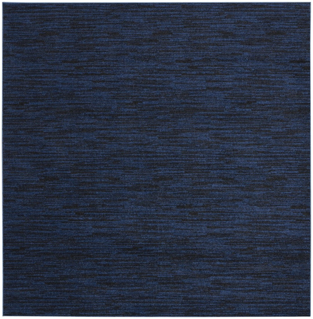 HomeRoots 7' Midnight Blue Square Area Rug - Durable Indoor/Outdoor Style with Stain Resistance & Easy Care 479520