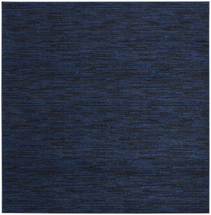 HomeRoots 7' Midnight Blue Square Area Rug - Durable Indoor/Outdoor Style with Stain Resistance & Easy Care 479520