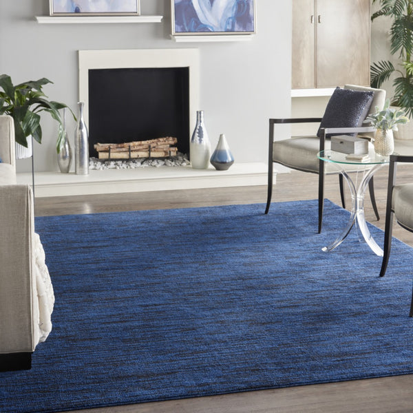 HomeRoots 7' Midnight Blue Area Rug - Durable Indoor/Outdoor Design, Stain Resistant, Easy Care for High Traffic Areas 479521