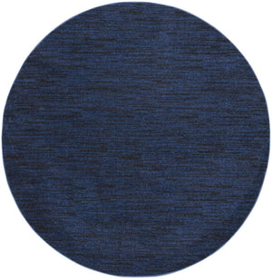 HomeRoots 8' Midnight Blue Round Area Rug - Stain Resistant, Durable, Indoor & Outdoor Use, Easy Care Style! 479522