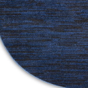 HomeRoots 8' Midnight Blue Round Area Rug - Stain Resistant, Durable, Indoor & Outdoor Use, Easy Care Style! 479522