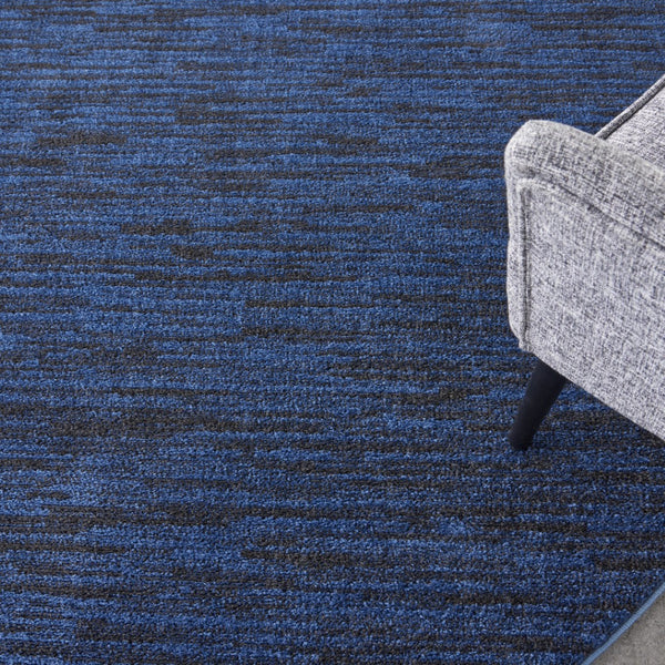 HomeRoots 8' Midnight Blue Round Area Rug - Stain Resistant, Durable, Indoor & Outdoor Use, Easy Care Style! 479522
