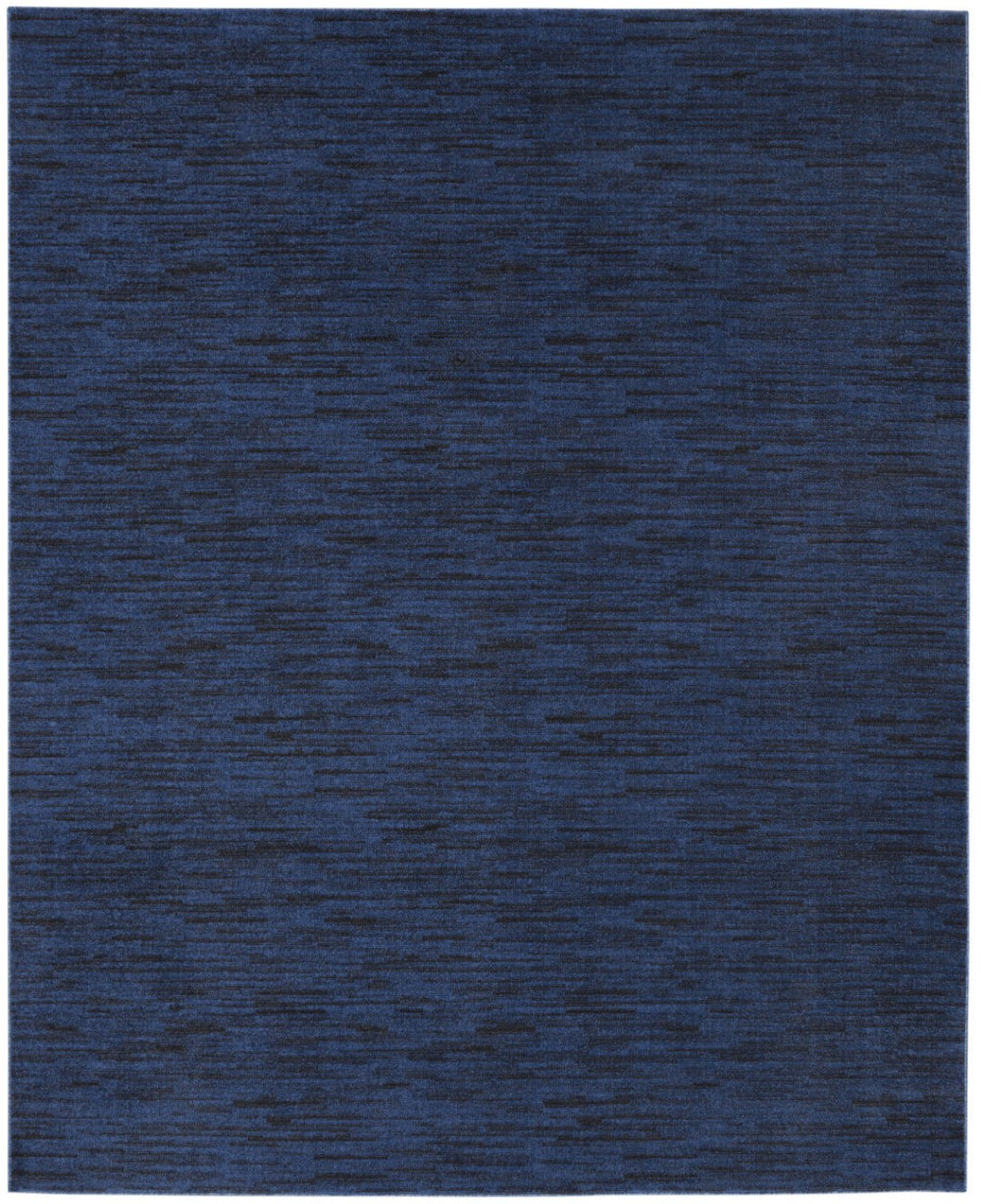 HomeRoots 8' X 10' Midnight Blue Stain-Resistant Indoor/Outdoor Rug for Stylish, High-Traffic Spaces 479523