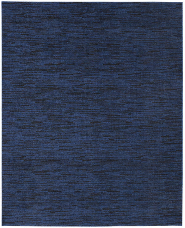 Homeroots 8' X 10' Midnight Blue Stain Resistant Indoor Outdoor Area Rug  Polypropylene 479523