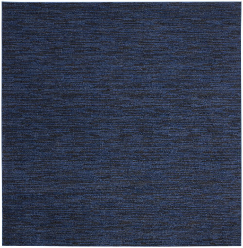 Homeroots 9' Midnight Blue Square Stain Resistant Indoor Outdoor Area Rug  Polypropylene 479524