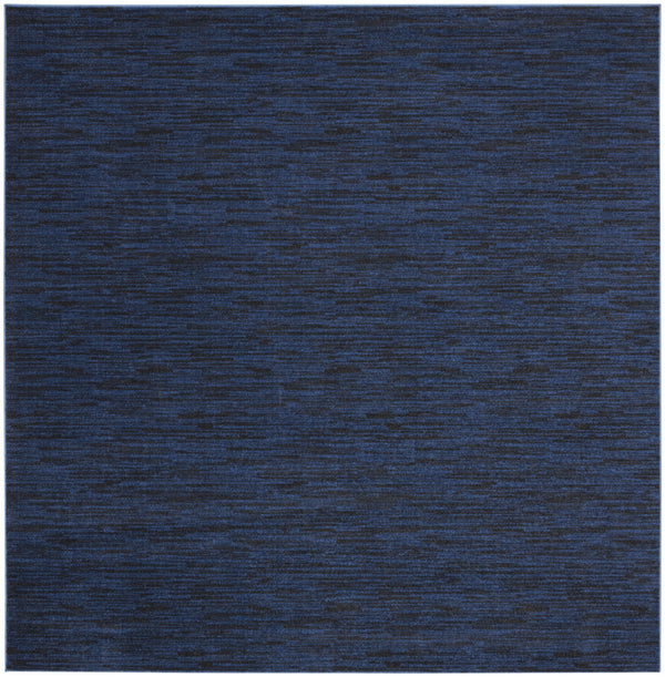 Homeroots 9' Midnight Blue Square Stain Resistant Indoor Outdoor Area Rug  Polypropylene 479524