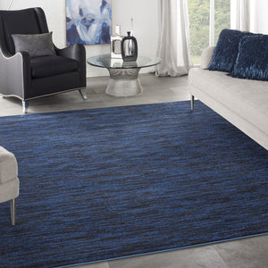 Homeroots 9' Midnight Blue Square Stain Resistant Indoor Outdoor Area Rug  Polypropylene 479524