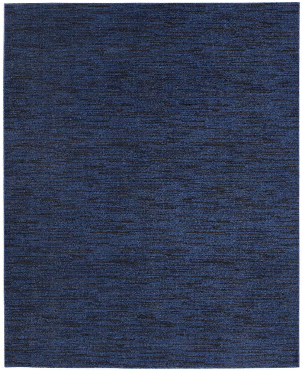Homeroots 9' X 12' Midnight Blue Stain Resistant Indoor Outdoor Area Rug  Polypropylene 479525