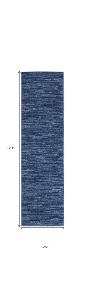 Homeroots 10' Blue Non Skid Indoor Outdoor Runner Rug  Polypropylene 479528