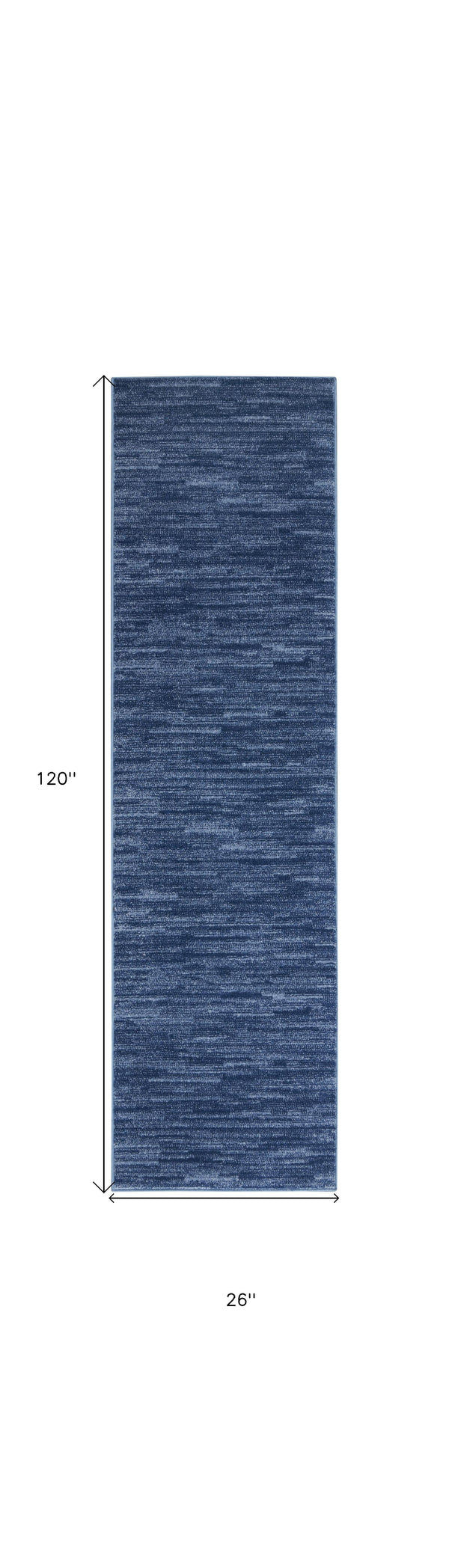 Homeroots 10' Blue Non Skid Indoor Outdoor Runner Rug  Polypropylene 479528
