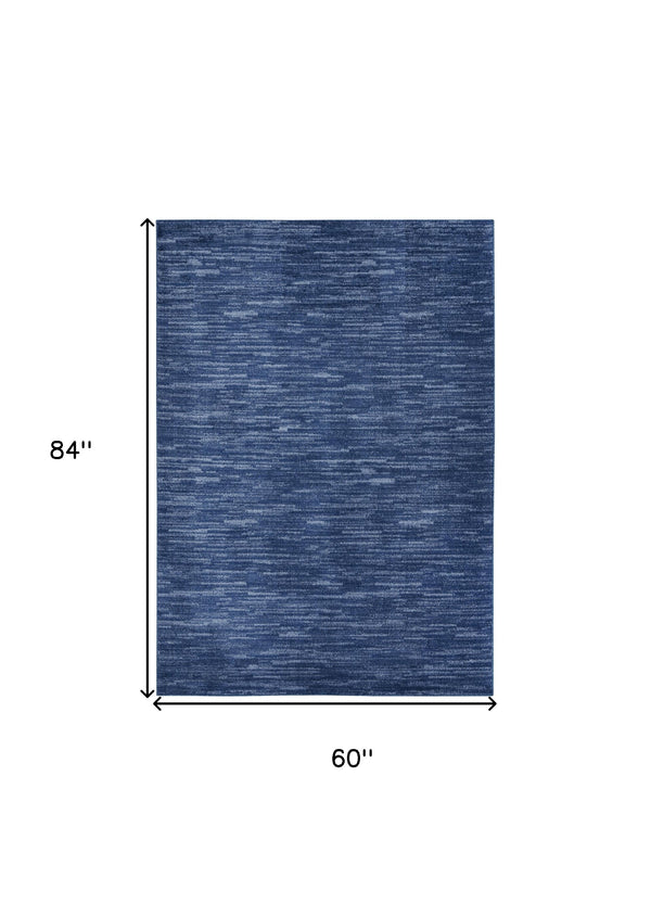 Homeroots 5' X 7' Blue Non Skid Indoor Outdoor Area Rug  Polypropylene 479532