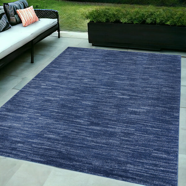Homeroots 5' X 7' Blue Non Skid Indoor Outdoor Area Rug  Polypropylene 479532
