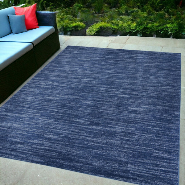 HomeRoots 6' X 9' Blue Indoor Outdoor Area Rug - Durable, Stylish, and Easy-Clean Comfort for Every Space 479533