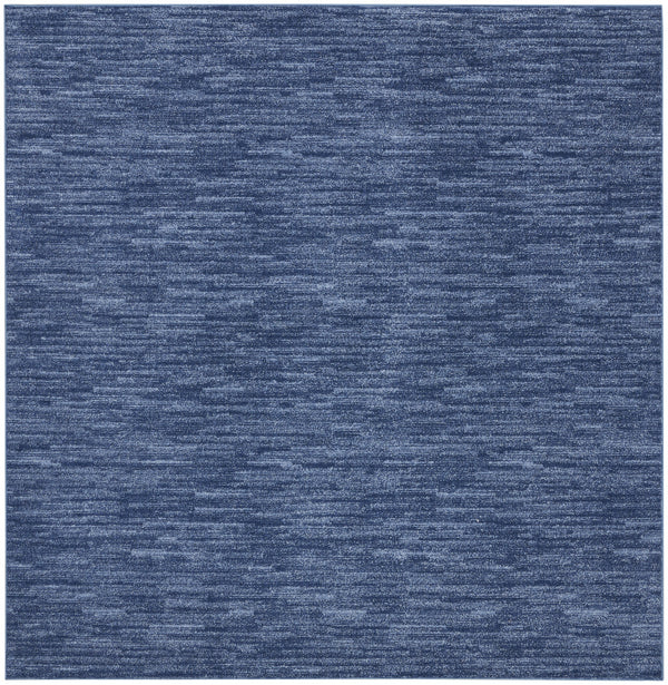 Homeroots 7' Square Blue Stain Resistant Indoor Outdoor Area Rug  Polypropylene 479534