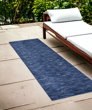 Homeroots 7' Square Blue Stain Resistant Indoor Outdoor Area Rug  Polypropylene 479534