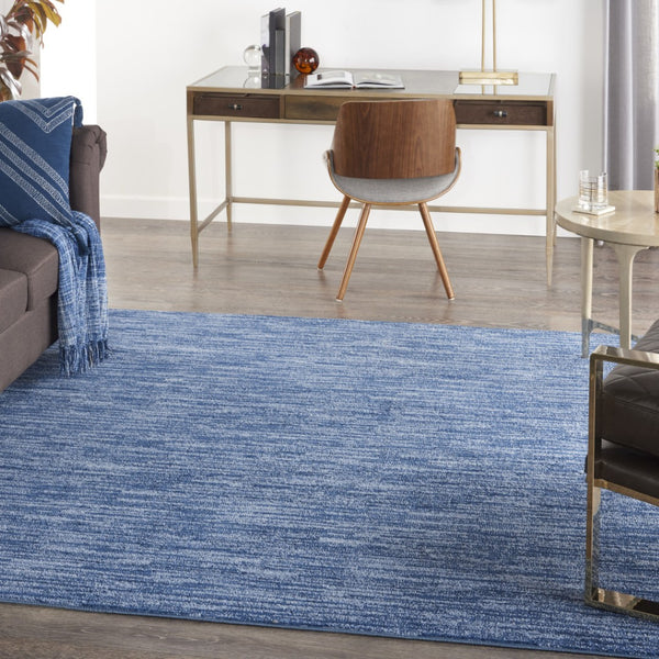 HomeRoots 7' Square Navy Blue Stain Resistant Area Rug - Durable, Versatile for Indoor & Outdoor Use, Easy Care 479534