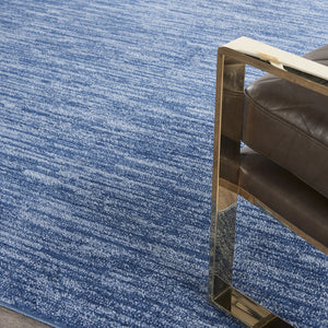 HomeRoots 7' Square Navy Blue Stain Resistant Area Rug - Durable, Versatile for Indoor & Outdoor Use, Easy Care 479534