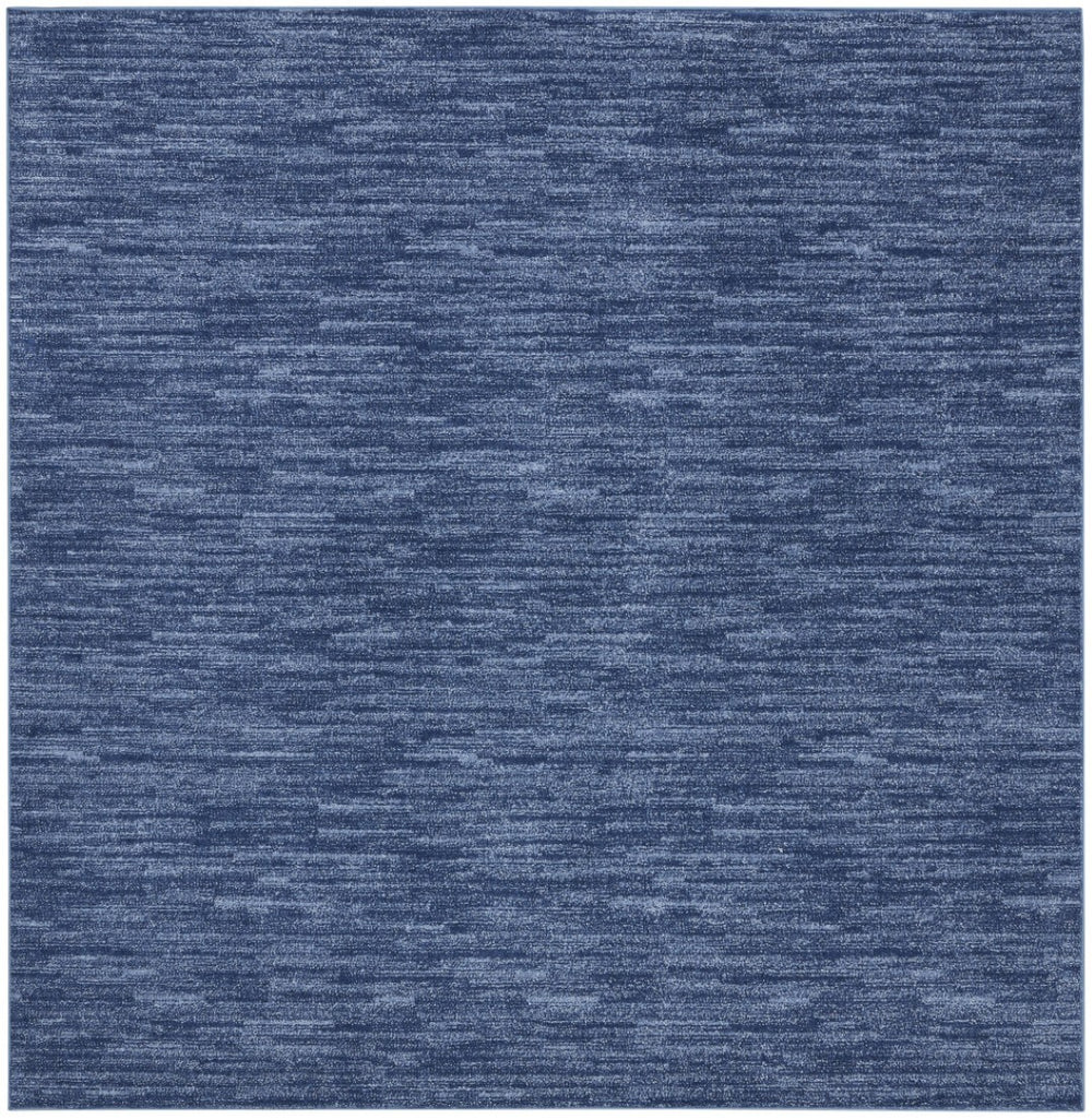 HomeRoots 7' Square Navy Blue Stain Resistant Area Rug - Durable, Versatile for Indoor & Outdoor Use, Easy Care 479534