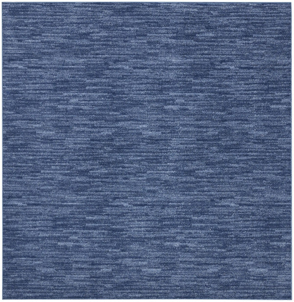 HomeRoots 7' Square Navy Blue Stain Resistant Area Rug - Durable, Versatile for Indoor & Outdoor Use, Easy Care 479534