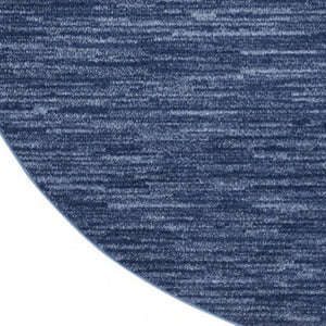 HomeRoots 8' Round Blue Indoor Outdoor Area Rug - Durable, Low-Pile Design for Decks, Patios & High-Traffic Areas 479536