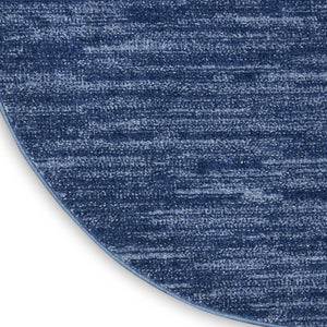 HomeRoots 8' Round Blue Indoor Outdoor Area Rug - Durable, Low-Pile Design for Decks, Patios & High-Traffic Areas 479536