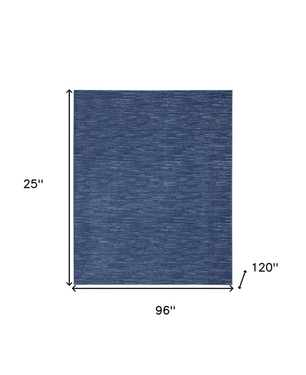 Homeroots 8' X 10' Navy Blue Non Skid Indoor Outdoor Area Rug  Polypropylene 479538