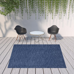 Homeroots 8' X 10' Navy Blue Non Skid Indoor Outdoor Area Rug  Polypropylene 479538