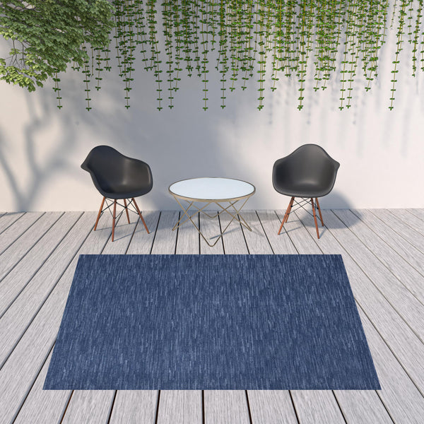 Homeroots 8' X 10' Navy Blue Non Skid Indoor Outdoor Area Rug  Polypropylene 479538