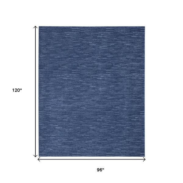 HomeRoots 8' X 10' Blue Indoor Outdoor Area Rug - Durable, Low-Maintenance Soft Rug for Home & Patio Spaces 479538