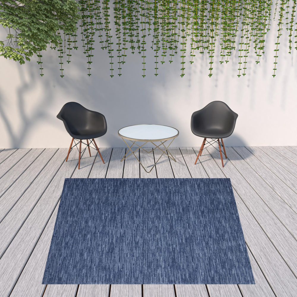 Homeroots 9' X 9' Navy Blue Square Non Skid Indoor Outdoor Area Rug  Polypropylene 479541