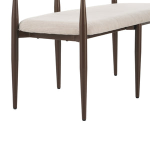 English Elm Metal Boucle Settee Loveseat with Sculptural Toothpick Legs for Modern Living Spaces Beige,Dark Coffee+Black N771P247148H