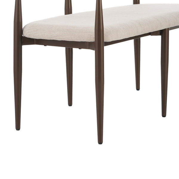 English Elm Metal Boucle Settee Loveseat with Sculptural Toothpick Legs for Modern Living Spaces Beige,Dark Coffee+Black N771P247148H