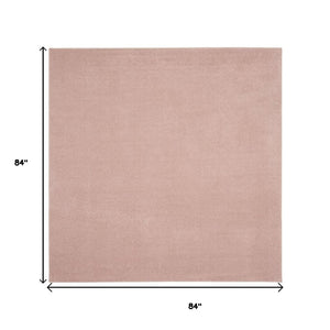 HomeRoots 7' Pink Square Area Rug - Stylish Indoor/Outdoor Design, Durable, Weather-Resistant, Easy to Maintain 479559