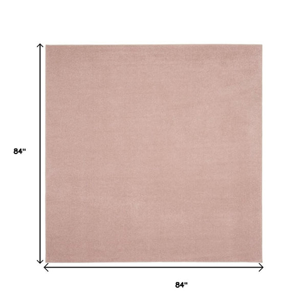 HomeRoots 7' Pink Square Area Rug - Stylish Indoor/Outdoor Design, Durable, Weather-Resistant, Easy to Maintain 479559