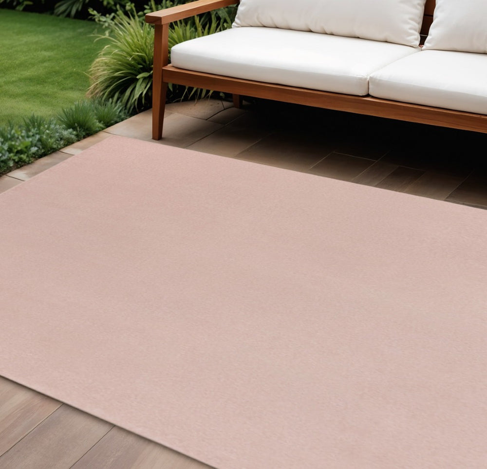 HomeRoots 7' Pink Indoor Outdoor Area Rug - Stylish, Slip-Resistant, Weather-Resistant, Easy Care for All Spaces 479560
