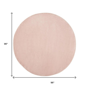 HomeRoots 8' X 8' Pink Round Area Rug - Versatile Indoor/Outdoor Decor, Durable Design, Easy Care & Soft Style 479563