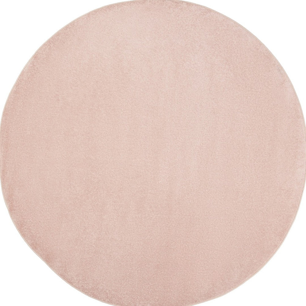 HomeRoots 8' X 8' Pink Round Area Rug - Versatile Indoor/Outdoor Decor, Durable Design, Easy Care & Soft Style 479563